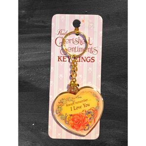 Vintage Paula Cherished Sentiments Heart Keychain “Always Remember… I Love You”